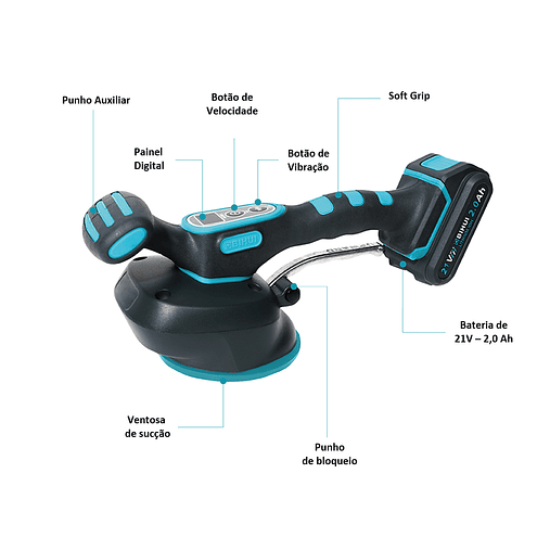 Batedor de Azulejo Vibratório 21V LFTBA BIHUI 2