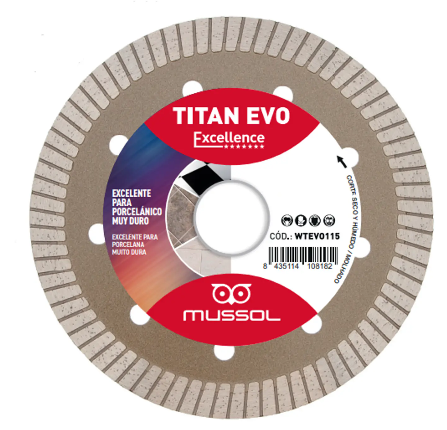 Disco Diamante para Grês Porcelânico Titan Evo MUSSOL 1