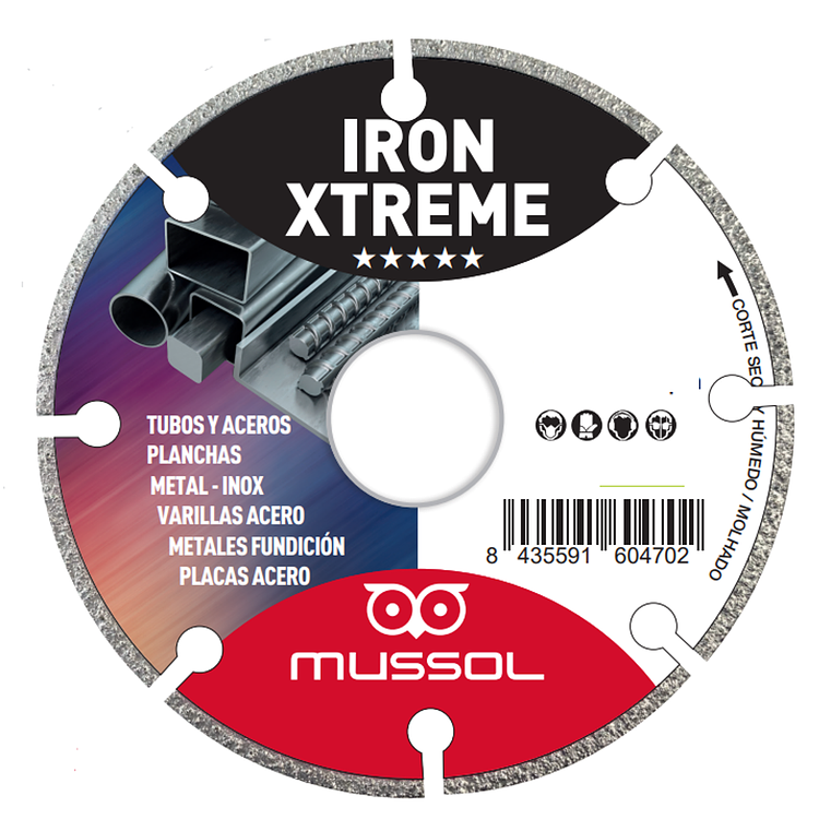 Disco Electrodepositado Corte Metal/Inox Iron Xtreme MUSSOL 1
