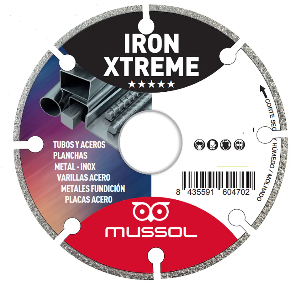 Disco Electrodepositado Corte Metal/Inox Iron Xtreme MUSSOL 1