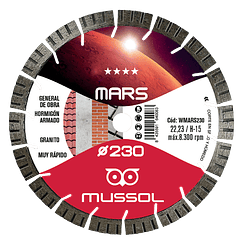 Disco de corte diamante 230mm Universal Premium MARS MUSSOL