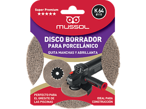 Disco de Limpeza de Cerâmica 115mm K64 MUSSOL