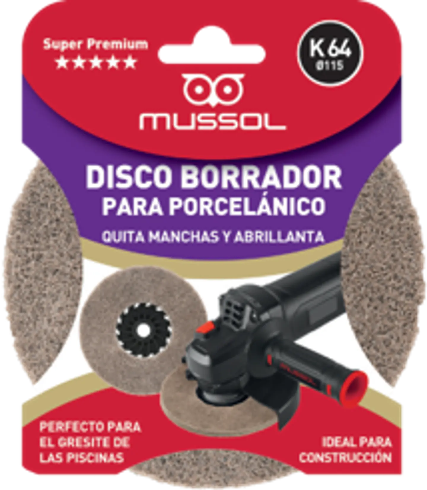 Disco de Limpeza de Cerâmica 115mm K64 MUSSOL 1