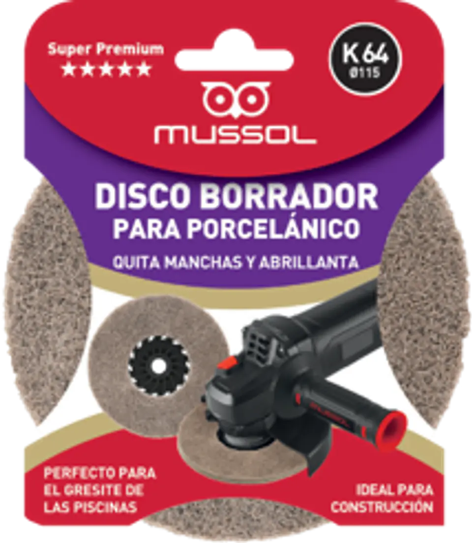 Disco de Limpeza de Cerâmica 115mm K64 MUSSOL 1