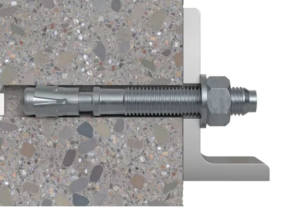 5 Un. Bucha com Perno de ancoragem em Aço Zincado FBN 20X165 (20/20) FISCHER 2