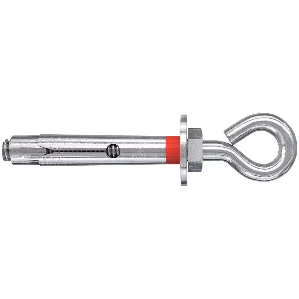 10 Un. Bucha Metalica com Gancho Fechado Zincado FSL M12x80 EY D16 FISCHER 1