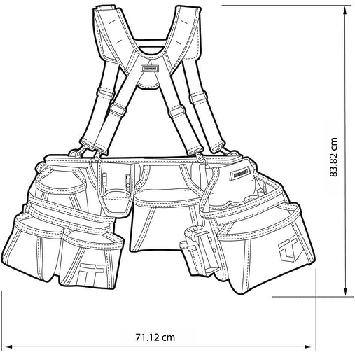 Conjunto de Cinto com alças para Construção Civil TB-301-6 TOUGHBUILT 3