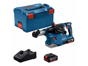Martelo perfurador SDS plus sem fio GBH 18V-22 + GDE 18V-12 + 2x 18V 4.0Ah + Mala L-BOXX 238 BOSCH