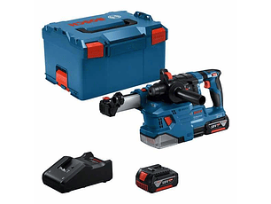 Martelo perfurador SDS plus sem fio GBH 18V-22 + GDE 18V-12 + 2x 18V 4.0Ah + Mala L-BOXX 238 BOSCH