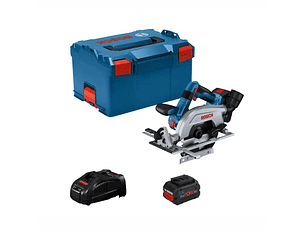 Serra circular sem fio com disco à esquerda GKS 18V-57-2 L + 2x ProCORE18V 5.5Ah + Mala L-BOXX 238 BOSCH