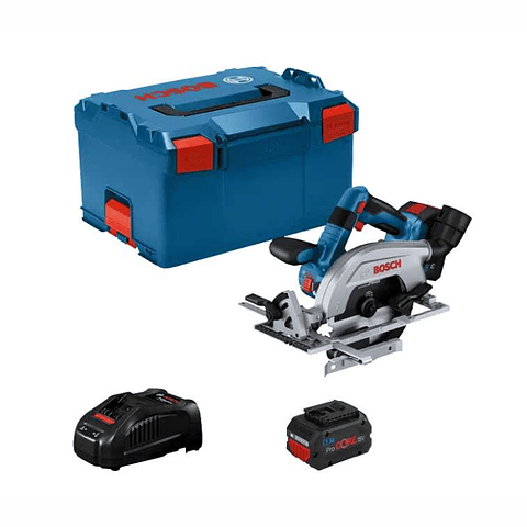 Serra circular sem fio com disco à esquerda GKS 18V-57-2 L + 2x ProCORE18V 5.5Ah + Mala L-BOXX 238 BOSCH