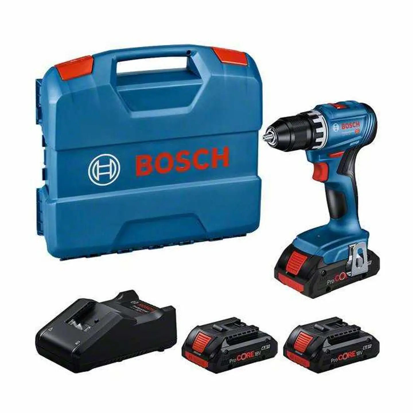 Aparafusadora sem fio GSR 18V-45 + 3x ProCORE18V 4.0Ah + Mala L-Case BOSCH 1