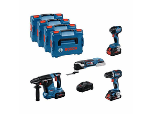 Conjunto 4 máquinas GSR 18V-90 C, GDR 18V-210 C, GBH 18V-24 C, GOP 18V-28 + 3x ProCORE18V (1x 4Ah + 2x 5.5Ah) BOSCH