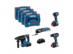 Conjunto 4 máquinas GSR 18V-90 C, GDR 18V-210 C, GBH 18V-24 C, GOP 18V-28 + 3x ProCORE18V (1x 4Ah + 2x 5.5Ah) BOSCH