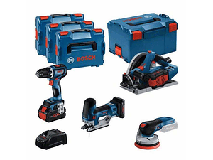 Conjunto 4 máquinas GSR 18V-90 C, GKT 18V-52 GC, GST 18V-155 SC, GEX 18V-125 + 3x ProCORE18V (1x 4Ah + 2x 5.5Ah) BOSCH