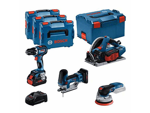 Conjunto 4 máquinas GSR 18V-90 C, GKT 18V-52 GC, GST 18V-155 SC, GEX 18V-125 + 3x ProCORE18V (1x 4Ah + 2x 5.5Ah) BOSCH