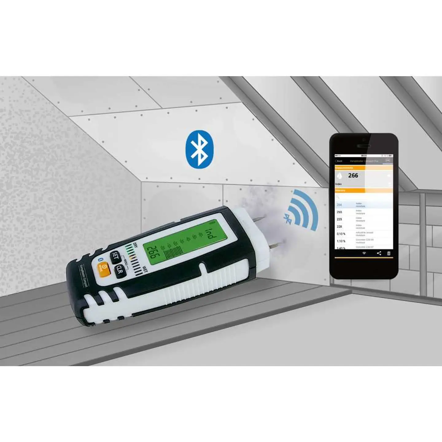 Medidor de Humidade com interface digital DampMaster Compact Plus LASERLINER 3