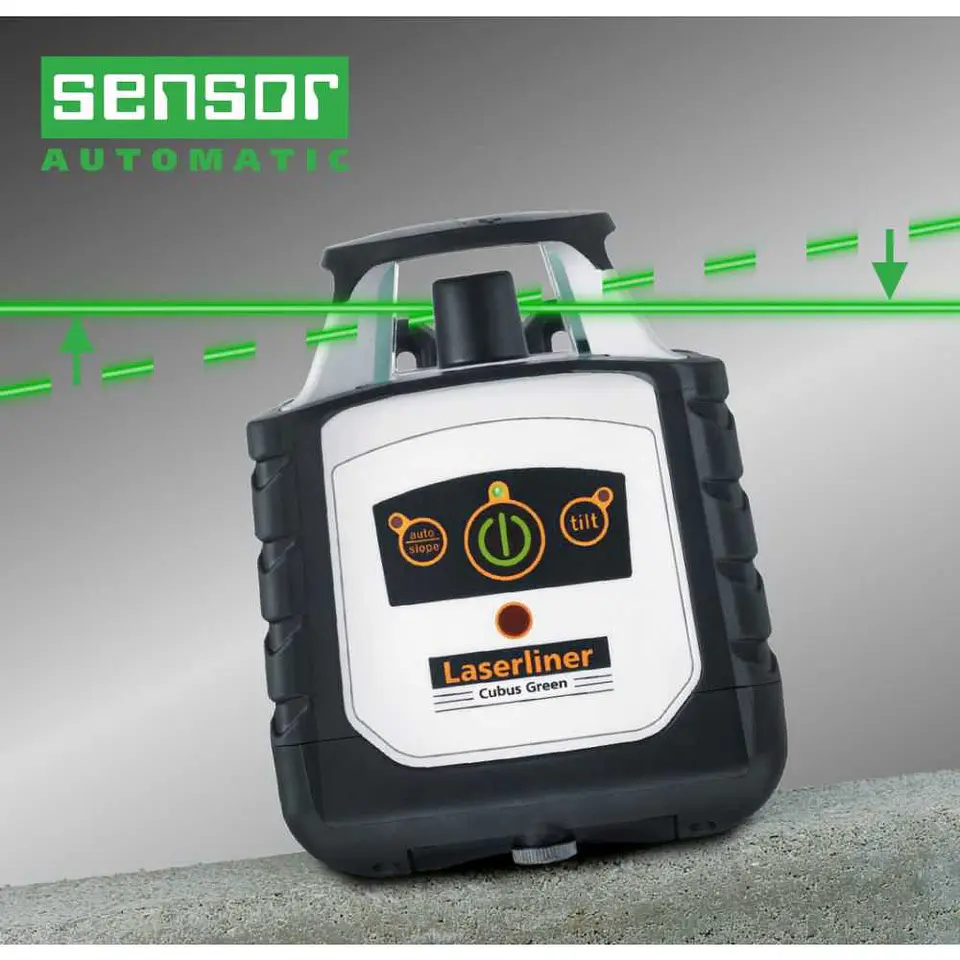 Nivel Laser verde rotativo Set Completo Cubus G 210 S Set 150 cm LASERLINER 4