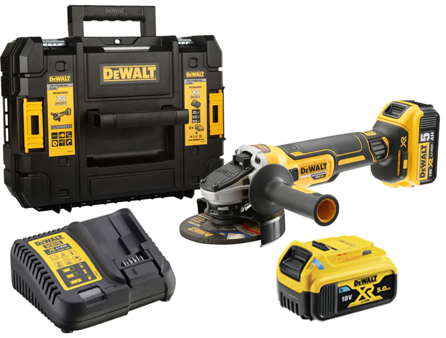 Rebarbadora sem Escovas XR18V + 2 Baterias XR18V 5,0 Ah DCG405P2 DEWALT  1