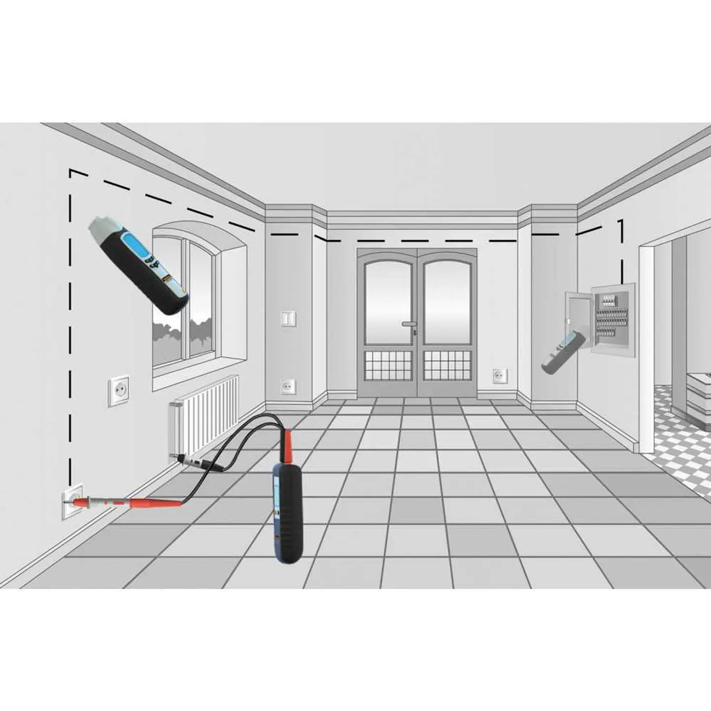 Detetor de Fios com Emissor e Recetor CableTracer Pro LASERLINER 10