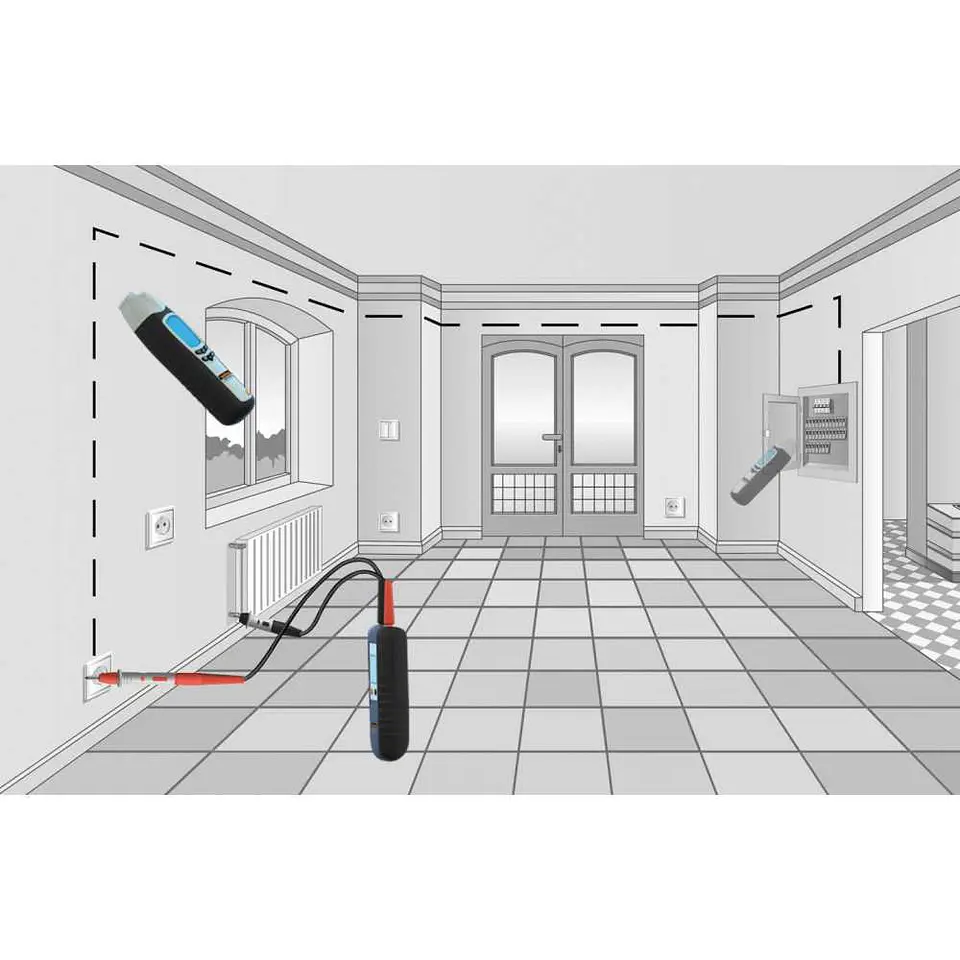 Detetor de Fios com Emissor e Recetor CableTracer Pro LASERLINER 10