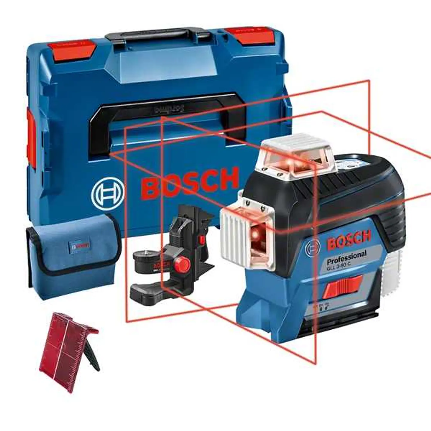 Nivel laser 3 linhas vermelhas GLL 3-80 C + BM1 BOSCH 1