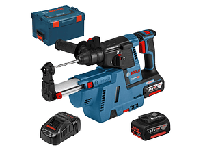 Martelo perfurador com 2x baterias 6.0Ah GBH 18V-26 F + GDE 18V-16 BOSCH