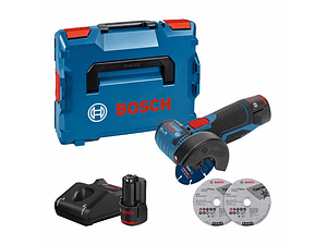 Mini rebarbadora a bateria 76 mm GWS 12V-76 + 2 Baterias 12V 3.0Ah + Mala L-BOXX BOSCH
