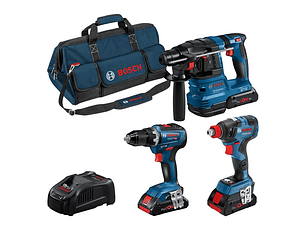 Conjunto 3 ferramentas sem fio GBH 18V-22 + GSR 18V-55 + GDX 18V-200 + 3x ProCORE18V 4.0Ah BOSCH