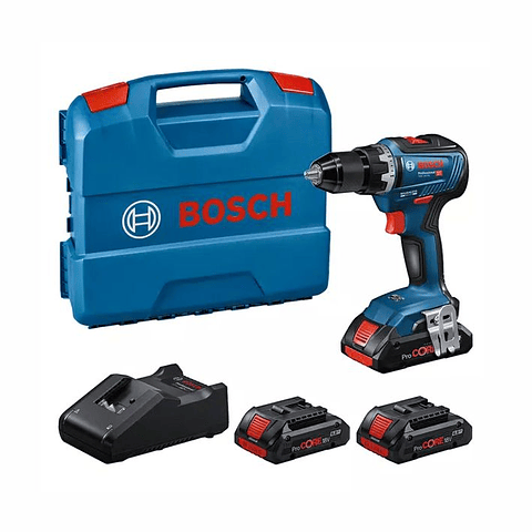 Aparafusadora berbequim sem fio GSR 18V-55 + 3 Baterias ProCORE18V 4.0Ah em L-CASE BOSCH