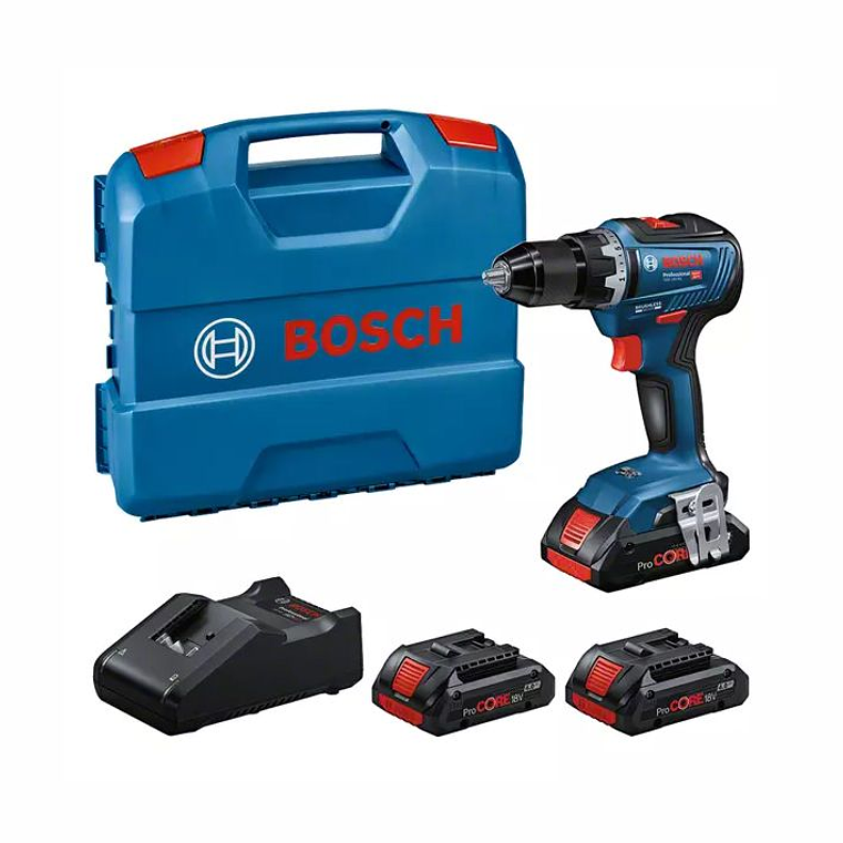 Aparafusadora berbequim sem fio GSR 18V-55 + 3 Baterias ProCORE18V 4.0Ah em L-CASE BOSCH 1