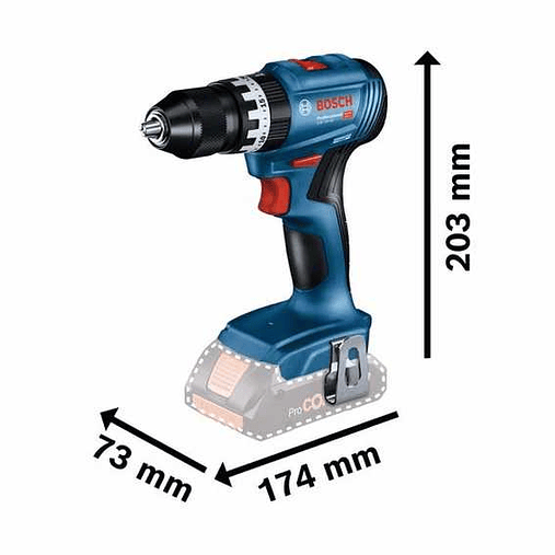 Aparafusadora/Berbequim com percussão sem fio GSB 18V-45 + 3 Baterias ProCORE18V 4.0Ah + Mala L-CASE BOSCH 3