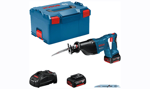 Serra sabre GSA 18V-LI + 2 baterias GBA 18V 5.0Ah + Carregador EM L-BOXX 238 BOSCH