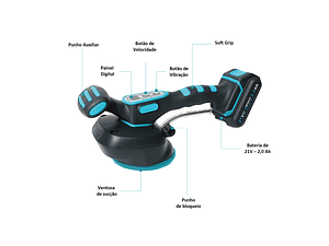 Nivelador/Batedor de Azulejo Vibratório 21V + 2 Baterias 21V LFTBA-2 BIHUI 