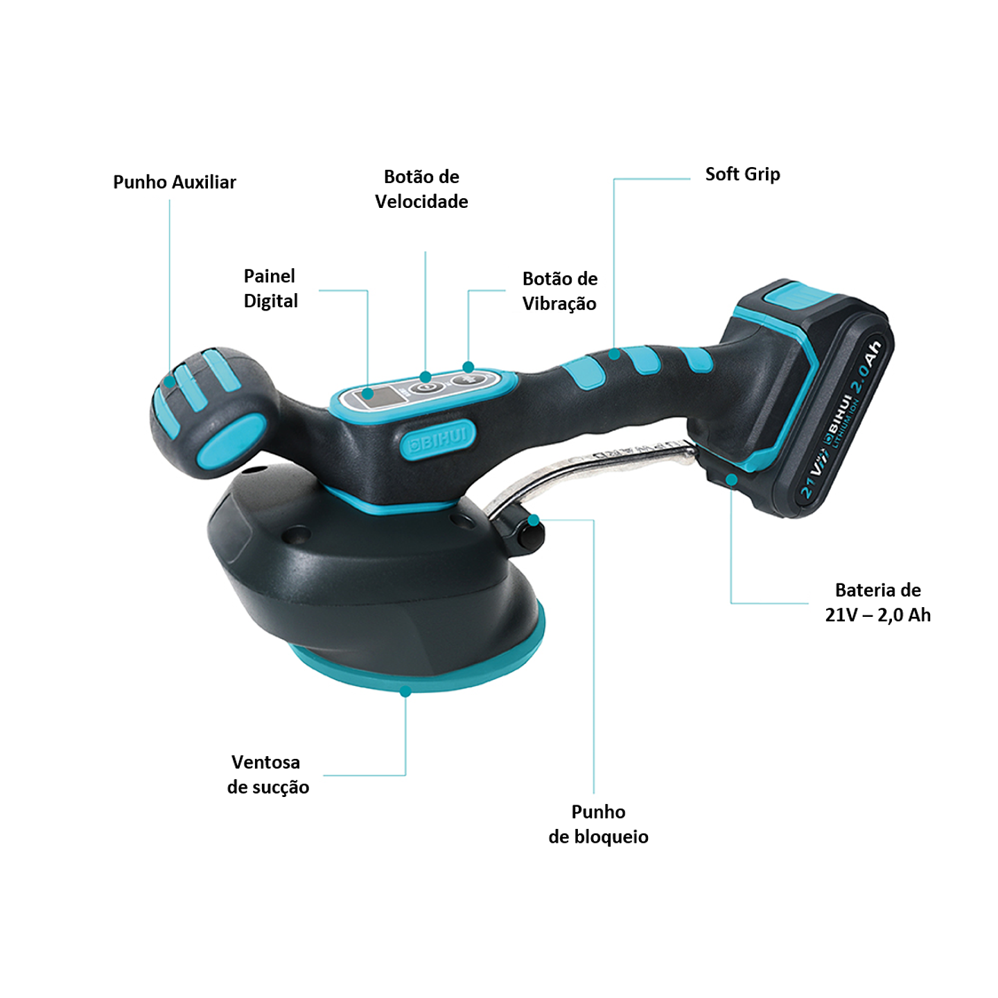 Nivelador/Batedor de Azulejo Vibratório 21V + 2 Baterias 21V LFTBA-2 BIHUI  2