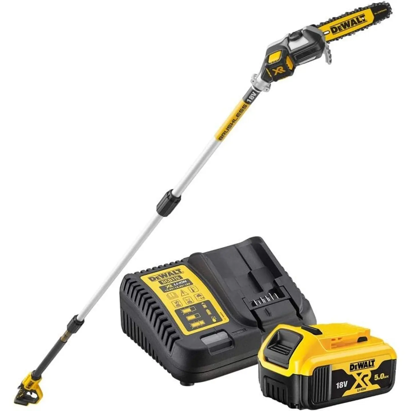 Podadora telescópica sem escovas XR 18V + 1 Bateria 5.0Ah DEWALT 1