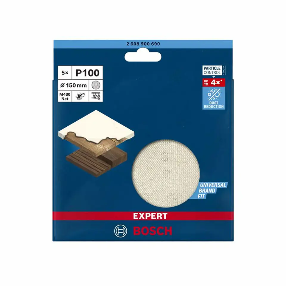 Rede de Lixa 150mm EXPERT M480 para Lixadoras Excêntricas BOSCH 2
