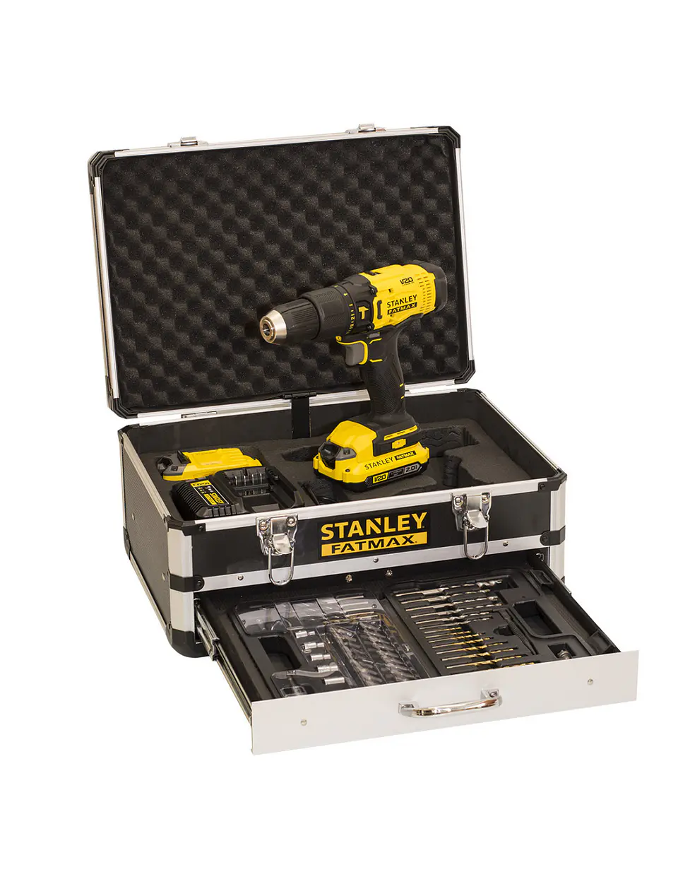 Kit Berbequim C/Percussão V20/18V 2x2,0Ah + 50 Acessórios SFMCD711D2F FATMAX STANLEY 2
