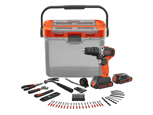 Kit Berbequim sem Fio C/Percussão 18V 2x1,5Ah + 78 Acessórios BCKSB03 BLACK+DECKER