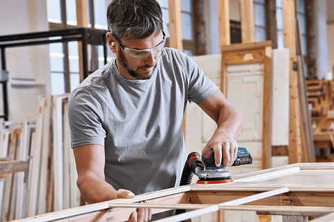 Lixadora excentrica GEX 18V-125 com SET LIXAS + Mala L-BOXX BOSCH