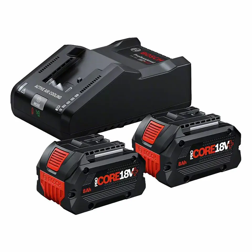 Conjunto 2 baterias ProCORE18Vplus 8.0Ah + carregador GAL 18V-160 BOSCH 1