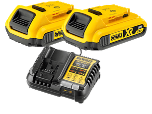 Kit 2 Baterias carril Li-Lon XR 18V - 2,0 Ah DCB183 + Carregador DCB1104 DEWALT 