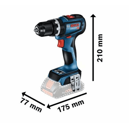 Aparafusadora/Berbequim com percussão sem fio GSB 18V-90 C + 3x ProCORE18V 4Ah BOSCH 7