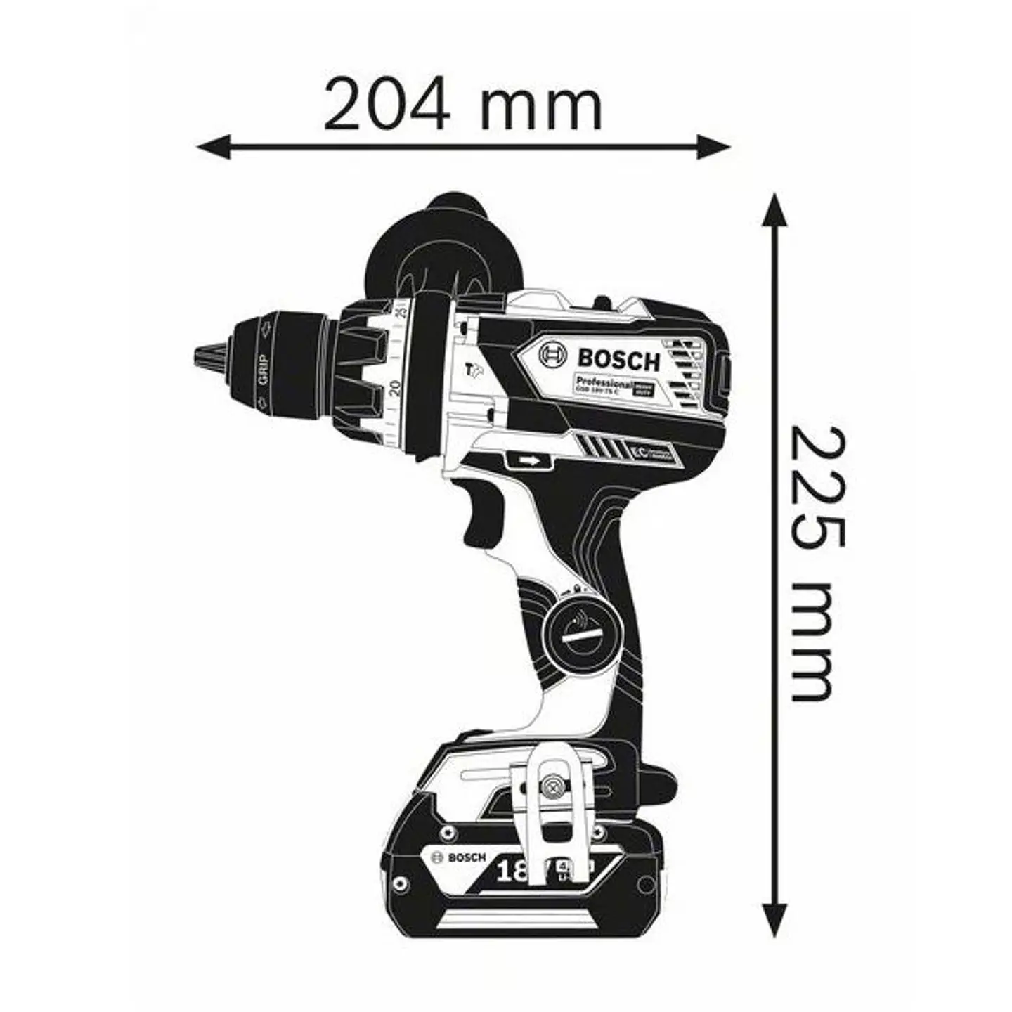 Aparafusadora berbequim sem fio GSB 18V-110 C + 2 ProCORE18V 4.0Ah + Mala L-BOXX BOSCH 3