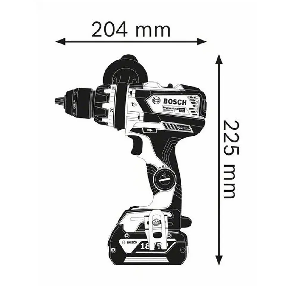 Aparafusadora berbequim sem fio GSB 18V-110 C + 2 ProCORE18V 4.0Ah + Mala L-BOXX BOSCH 3