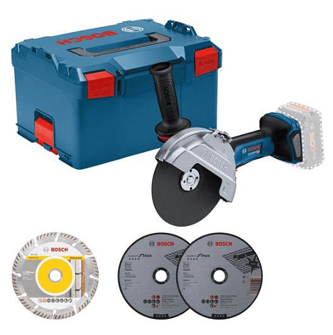 Rebarbadora sem fio BITURBO GWS 18V-180 P em L-BOXX BOSCH 