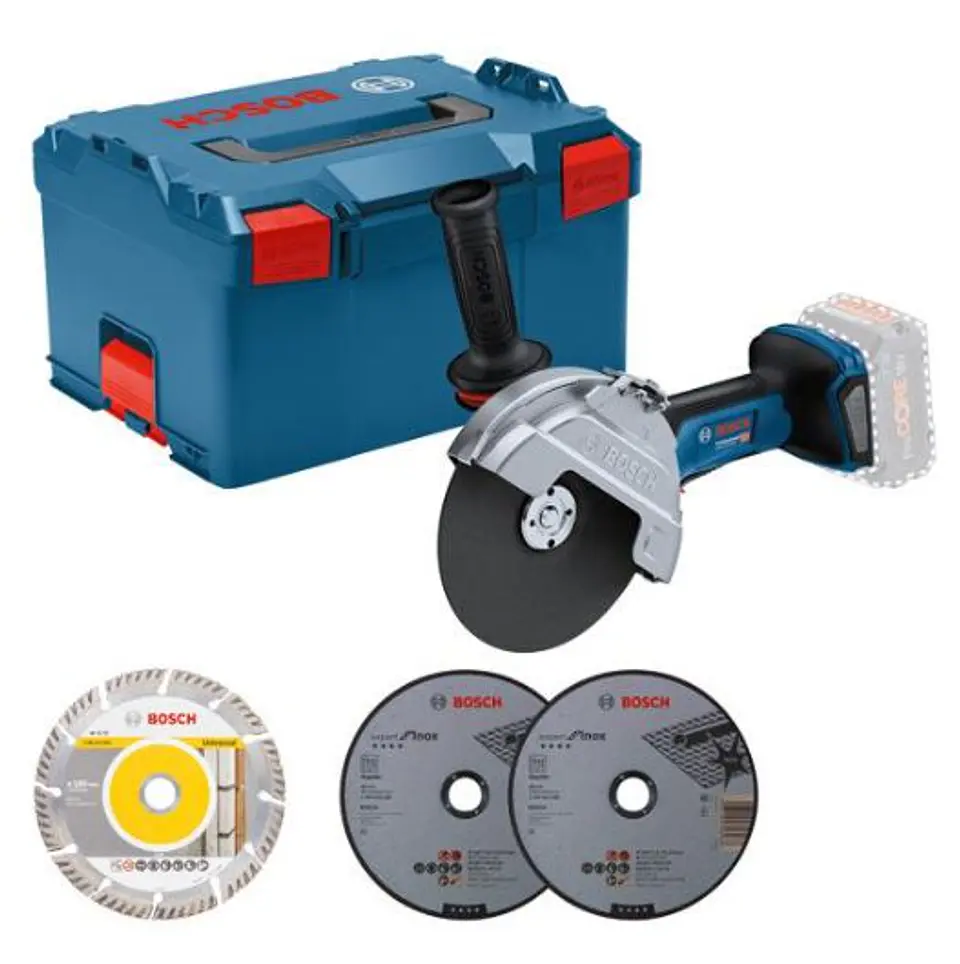 Rebarbadora sem fio BITURBO GWS 18V-180 P em L-BOXX BOSCH  1