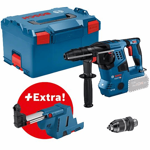Martelo perfurador sem fio SDS PLUS GBH 18V-28 CF + GDE 18V-16 BOSCH