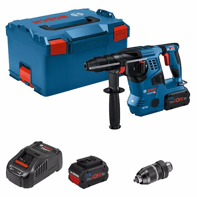 Martelo perfurador sem fio SDS PLUS GBH 18V-28 CF + 2 Baterias ProCORE18V 8.0Ah BOSCH 1