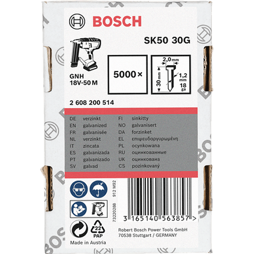 Prego Brad sem cabeça 1,2mm 18 G SK50 BOSCH 4